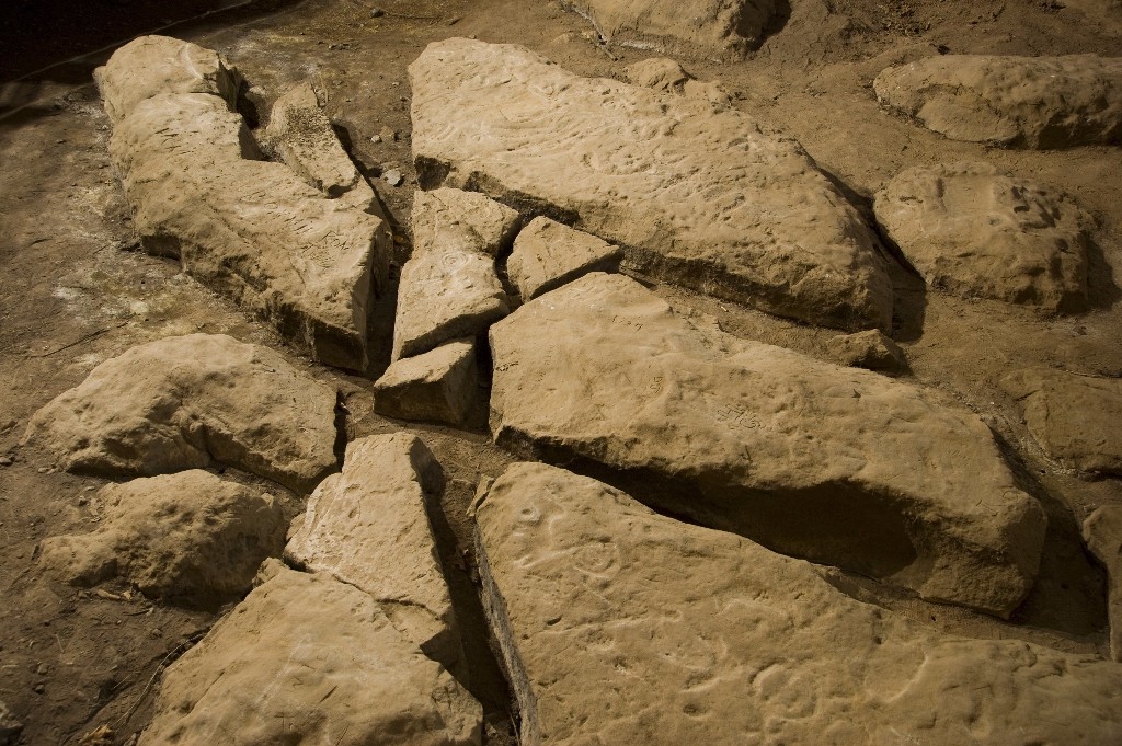 Native American petroglyphs are another popular attraction at Thousand Hills State Park