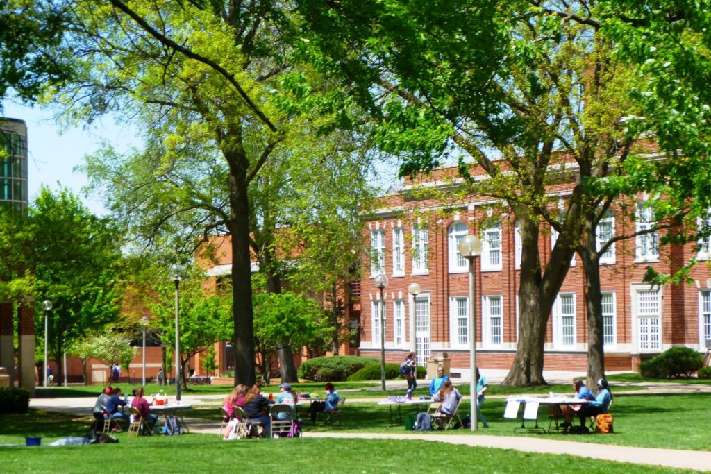 Baldwin Hall and the Quad on the Truman State University campus