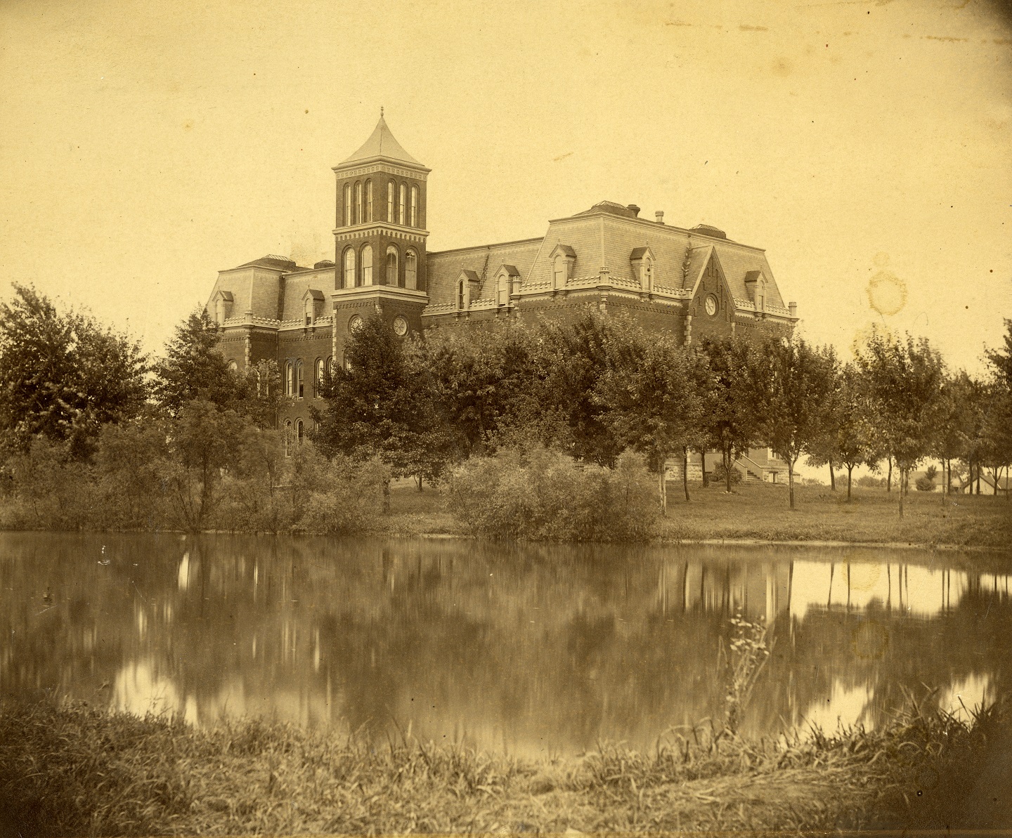 History - Old Baldwin Hall and Lake